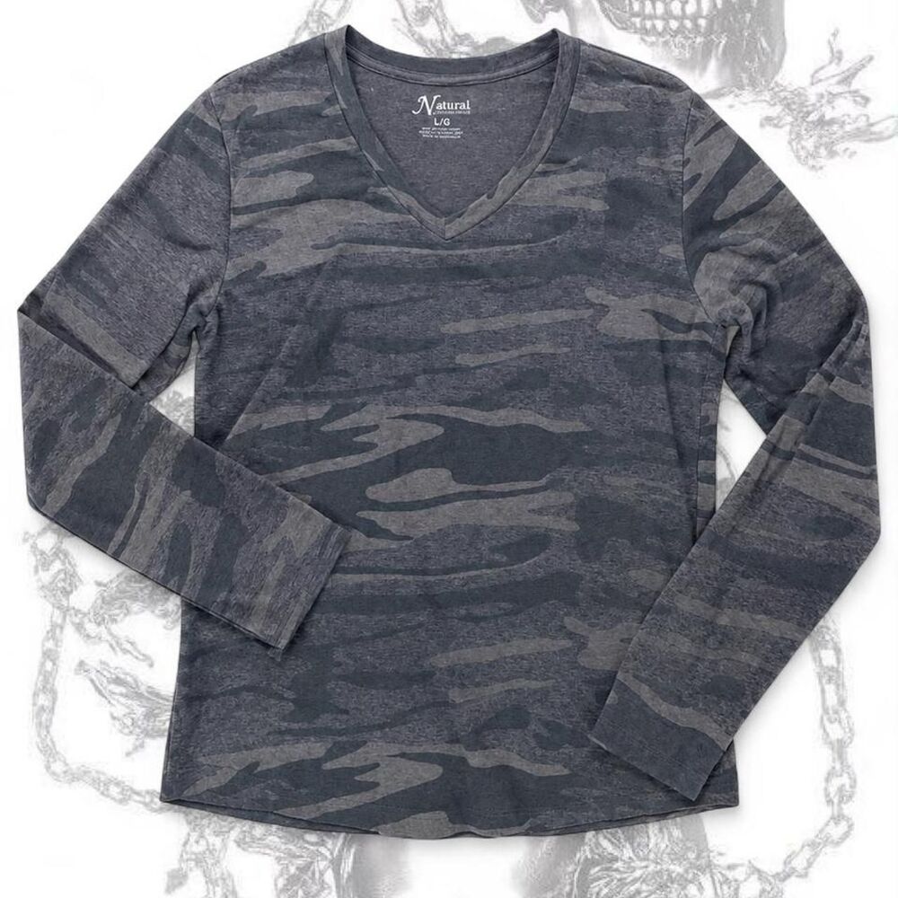 gray camouflage long sleeve shirt